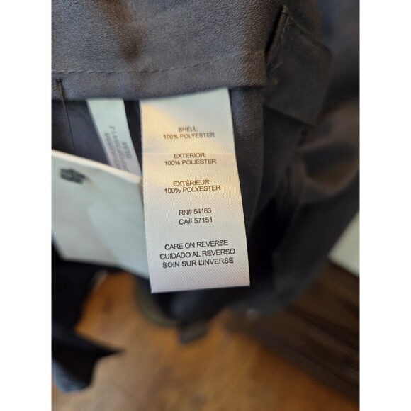 Calvin Klein Women's Gray Button Down Blouse, Zipper Accents, Roll Up Sleeves, L - Picture 4 of 9